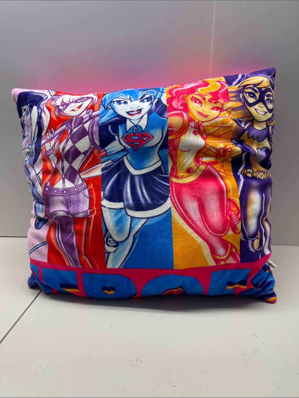 Colorful Girls Superhero Character Kids Pillow - Multicolor